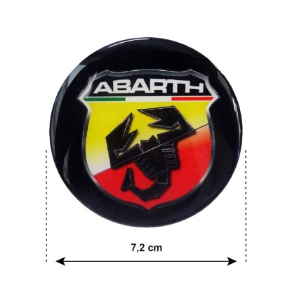 ABARTH ΑΥΤΟΚΟΛΛΗΤΑ ΣΗΜΑΤΑ ΖΑΝΤΩΝ 7,2 cm ΜΑΥΡA ΜΕ ΕΠΙΚΑΛΥΨΗ ΣΜΑΛΤΟΥ  - 4 ΤΕΜ.